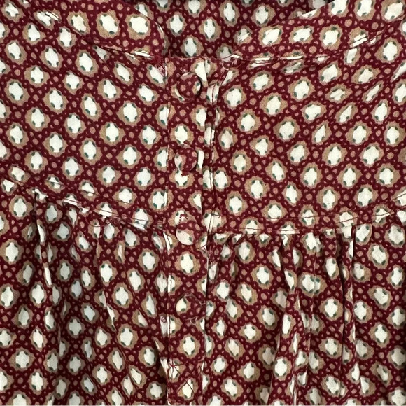 Hayden Women's 3/4 Sleeve Hi/Lo Bohemian Maroon Buttoned Crewneck Size 2XL GUC - Picture 4 of 8